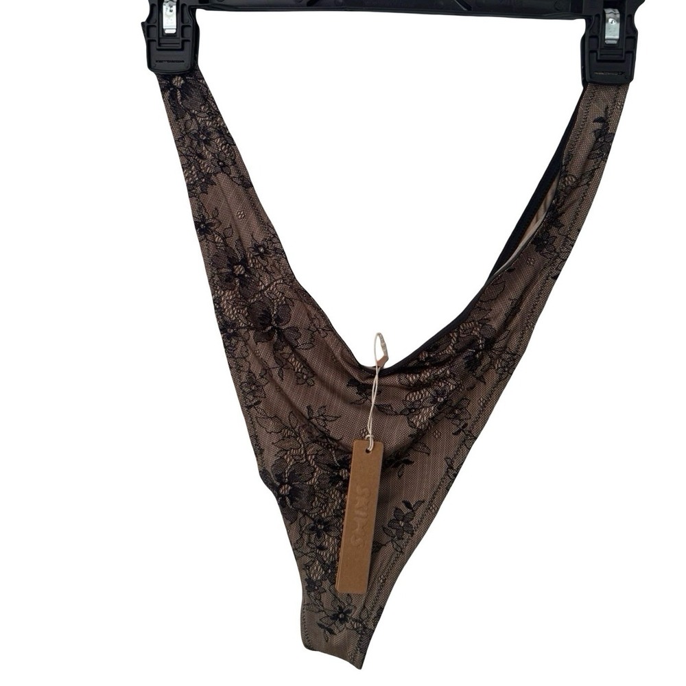 Skims Shine Foundations Dipped Thong - NEW - Oxide Lace Print - 2XL